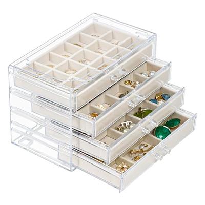 Euedue Clear Acrylic Jewelry Storage Box, Earring Jewelry Organizer with 5  Drawers, 5-Layer Jewelry Box for Women, Earrings Display Holder for Ring  Bracelet Necklace, 120 Grid Compartment Storage Box - Yahoo Shopping