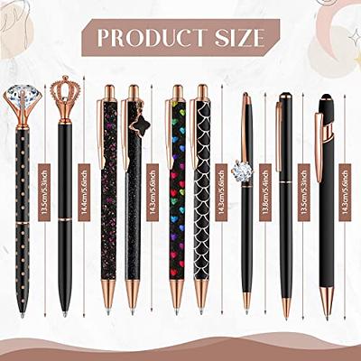 9 Pcs Ballpoint Pens Set Metal Crystal Pen Liquid Sand Glitter Pen