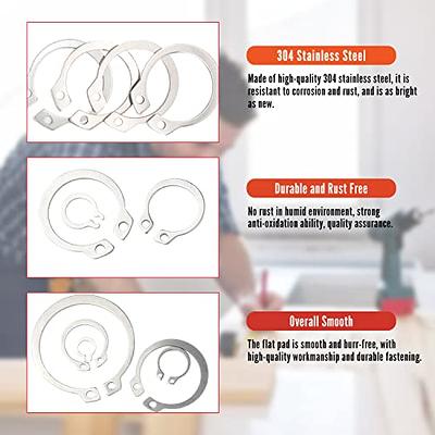 uxcell 49mm External Circlips C-Clip Retaining Shaft Snap Rings 304  Stainless Steel 20pcs