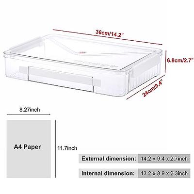 BTSKY 2 Pack Clear Plastic Stackable Storage Box File Protector