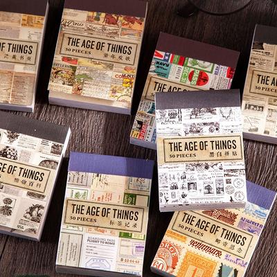 50 Pieces, Junk Journal Washi Sticker Booklet, Old Newspaper, Old Label,  Old Book Page, Childhood, Old Ticket, Art Journal Paper-Ch-St-2129 - Yahoo  Shopping