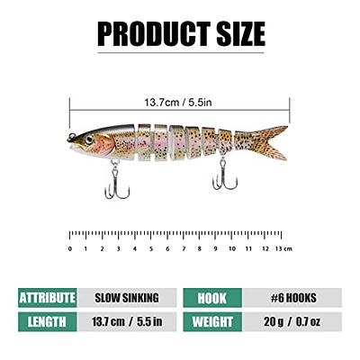 TRUSCEND TRUScEND Fishing Lures for Bass Trout Multi Jointed Swimbaits Slow  Sinking Bionic Swimming Lures Bass Freshwater Saltwater Bass