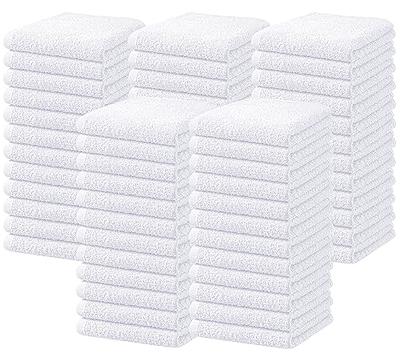 Oakias Cotton Wash Cloths, White, 24 Pack, Face Towels, 12 x 12 Inches Quick Drying Washcloths