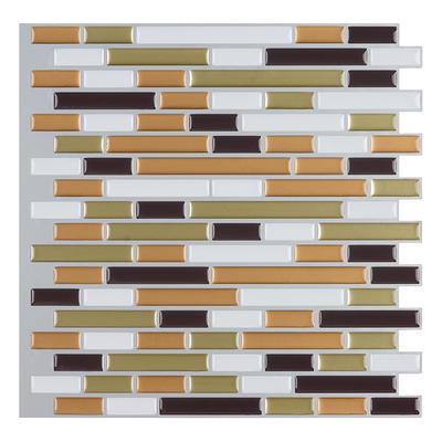 Art3d Squre 12 in. x 12 in.Peel and Stick Brushed Stainless Steel Backsplash Tile (10-Pack)