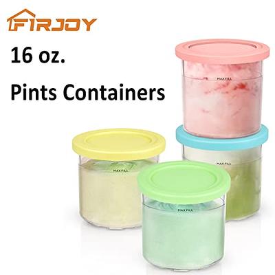 2pcs Ice Cream Pints And Lids Compatible Ninja Creami Nc301 Nc300