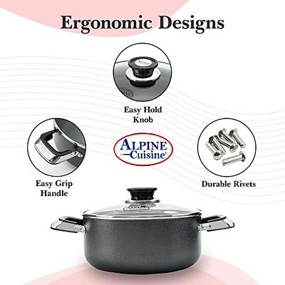 Alpine Cuisine Stainless Steel Dutch Oven with Lid & Easy Cool