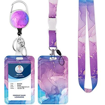 Berlune 300 Set Bulk Lanyard with ID Holder 4.53 x 2.76 Clear Name Badge  Holder Plastic