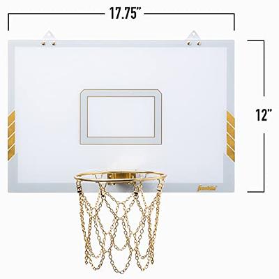 Franklin Sports Mini Basketball Hoop - Premium Gold Chrome Wall Mounted Backboard Mini Hoop with Rim Net - Mini Ball Included - Perfect Bedroom