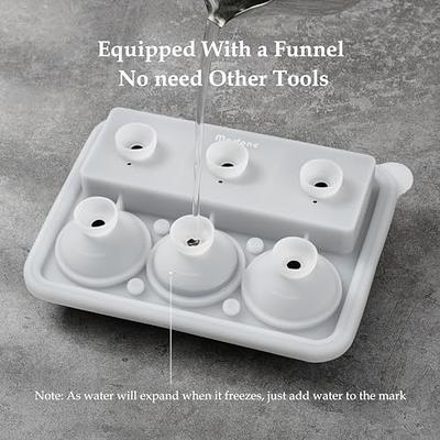 Ticent Ice Cube Trays (Set of 2), Silicone Sphere Whiskey Ice Ball Maker  with Lids & Large Square Ice Cube Molds for Cocktails & Bourbon - Reusable  
