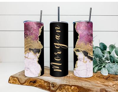 Way to Celebrate 24oz Plastic Tumbler with Straw , Pink Cup with Multi  Color Glitter, Everyday