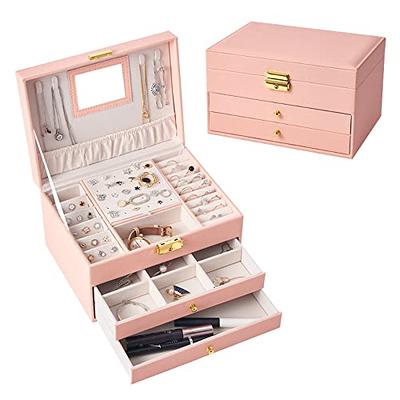  SOOQOO Jewelry Holder Organizer Box,Clear Jewelry Organizer,  Jewelry Box For Women,Earring Storage Organizer Display Case For Women  Girls : Clothing, Shoes & Jewelry