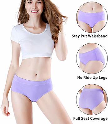 Women's No Ride Up Mid-Rise Brief Panties - 4 Pack
