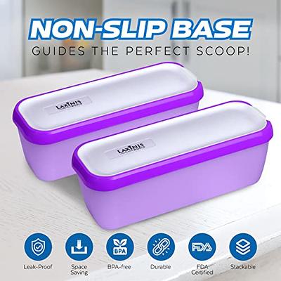 Premium Reusable Ice Cream Containers (2 Pack - 1 Quart Each) Perfect  Freezer Storage Tubs with Silicone Lids for Sorbet - AliExpress