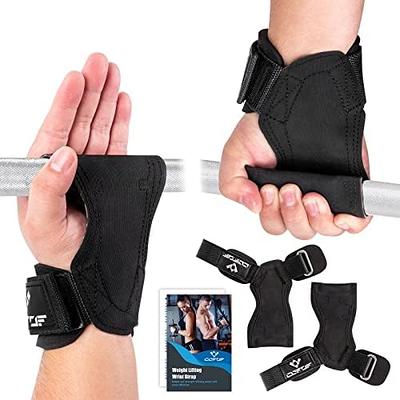 1 pair Weight Lifting Wrist Straps Hooks Rubber Palm Padding Hand Support