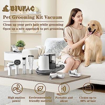 Oneisall 7 In 1 Dog Grooming Kit, Low Noise Pet Grooming Vacuum with 1.5 L  Dust Cup, Dog Vacuum for Shedding Grooming, with 7 Professional Grooming