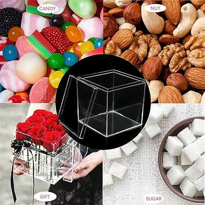 Juexica 12 Pieces Clear Acrylic Plastic Square Cube Small Acrylic Box with  Lid Decorative Storage Boxes Jewelry Display Box Mini Clear Container for