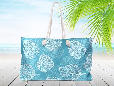 Blue Palm Tree Personalized Beach Bag, Rope Handles. Extra Large Carry All  Weekender Travel Custom Gift Tote Bag. 24x 13x 5 - Yahoo Shopping