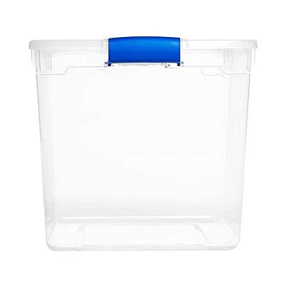 Homz 31 Qt Heavy Duty Clear Plastic Latching Stackable Storage