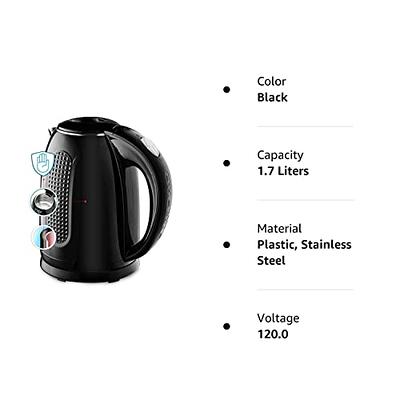 OVENTE Portable Electric Kettle Stainless Steel Instant Hot Water Boiler  Heater 1.7 Liter 1100W Double Wall Insulated Fast Boiling with Automatic  Shut Off for Coffee Tea & Cold Drinks, Red KD64R 