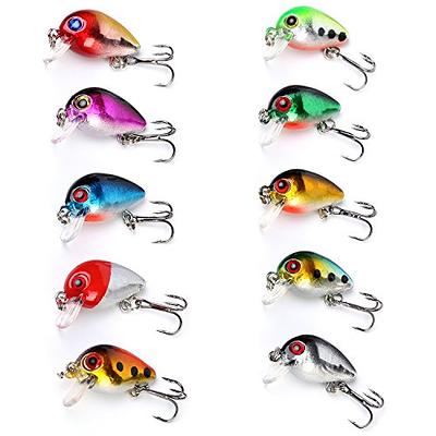 Mini Ice Fishing Lures Micro Crankbait with Treble Hook Fishing Bait  2.6cm/1.6g with Fishing Tackle Box for Freshwater Fishing by Sougayilang -  Yahoo Shopping