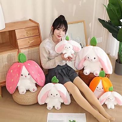 REYBEYOLA Easter Bunny Stuffed Animal Cute Rabbit Plushie Hide-and-Seek  Bunny Carrot Strawberry Bunny Pillow Plush Toy for Boys Girls (Pink, 9.84  inch) - Yahoo Shopping