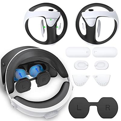  VR Protector Cover Set for PlayStation VR2, Silicone PSVR2  Headset Cover & Face Cushion Cover Pad & Lens Dust Cover & 2 Pack  Controller Thumb Grips for PS5 VR Accessories, Sweatproof