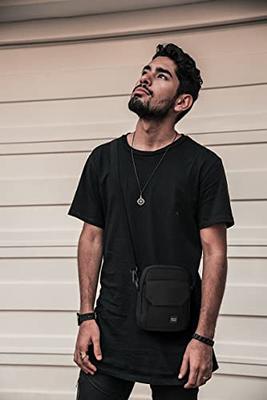  Small Messenger Bag for Men Crossbody Shoulder Bags Crossover  Purses and Handbags Mini Cross Body Satchel Bag (Men Handbag for Black)