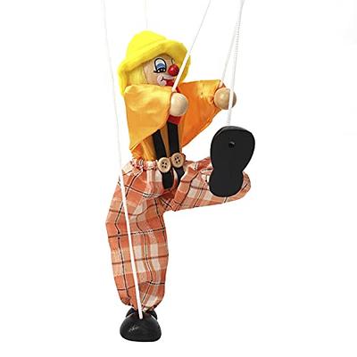 Ipetboom Pirate Marionette Clown Marionette Puppet Wooden Puppet String  Toys Hand Puppet Clown Toys Vintage Puppetry Toy for Christmas Birthday