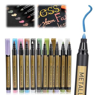 12Pcs/Box Drawing Painting Marker Pens Metallic Color Pens for Black Paper  Art Supplies Marker Pen Stationery Material Escolar