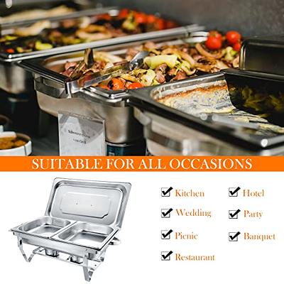 Valgus 8QT Stainless Steel Chafing Dish Buffet Chafer Set with Foldable  Frame Water Trays Food Pan Fuel Holder and Lid Food Warmers for Parties,  Banquet, Buffets, Wedding, Dining 2 Pack - Yahoo Shopping