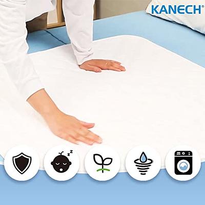 Washable Bed Pads for Incontinence 2 Pack,34'' x 52'', Reusable Waterproof Bed  Underpads with Non-Slip Back for Elderly, Kids, Women or Pets, Blue