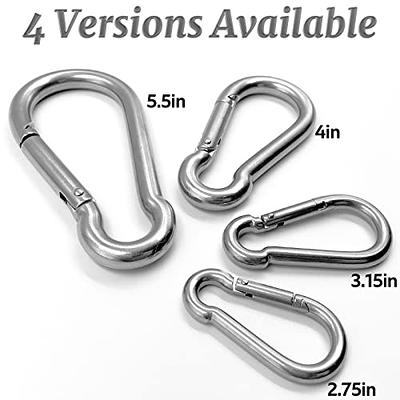 Acquwistach Carabiner Clips 6 Pack 3.15 Stainless Steel Spring Snap Hook  Carabiner Heavy Duty - 304 Premium Stainless Steel Carabiner Clips for  Hanging, Gym, Camping and More - Yahoo Shopping