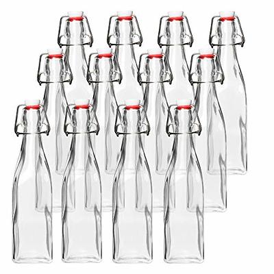 16 oz Glass Flip-Top Bottles (12-Pack, Clear) Kombucha Brewing