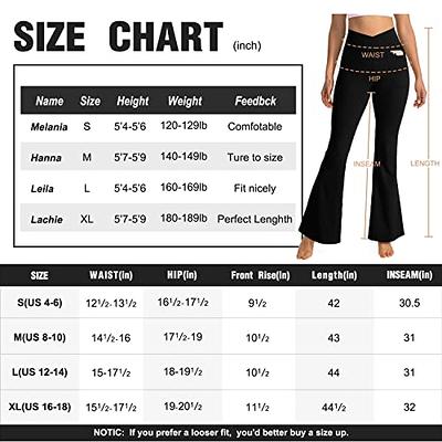 28/30/32/34 Inseam Womens Bootcut Yoga Pants Long Bootleg High-Waisted  Flare Pants