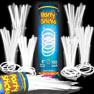 Glow Sticks Bulk Party Supplies, 100 PCS 8 Inch Glowsticks with Connectors, Glow in the Dark Light Up Sticks Party Favors Decorations