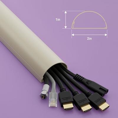 D-Line 157in Cord Hider Kit, Patented Cable Cover, Hide Wires on Wall,  Channel for TV Mount Cords, Raceway Wire Hiders, Paintable, Adhesive, Half