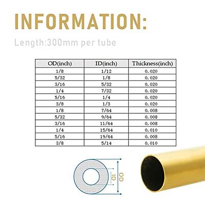 Tynulox H62 5/32(4mm) OD Brass Tube 0.5mm Wall × 300mm Length Brass Tubing  Seamless Round Tubing, 2Pcs - Yahoo Shopping