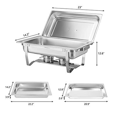 BENTISM 14 x 14 Electric Food Buffet Server with 3 Warming Trays