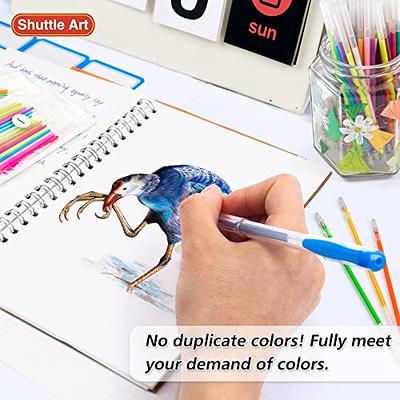 Shuttle Art Gel Pens, 130 Colors Gel Pen with 1 Coloring Book in Travel  Case for Adults Coloring Books Drawing Crafts Scrapbooking Journaling