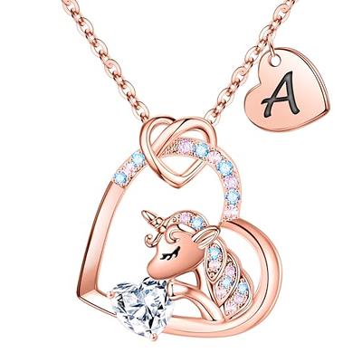 STORUP Unicorn Toys - Unicorn Toys for Girls Age 6-8 Letter J Unicorn  Necklace for Girls