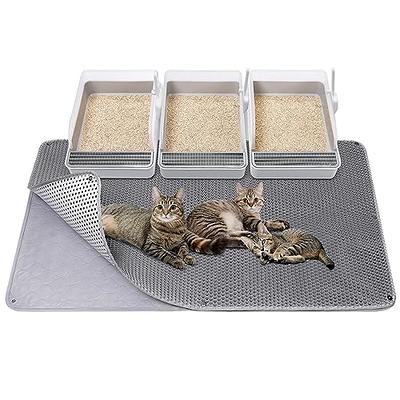 PETKARAY Cat Litter Mat, Litter Box Mat with Hidden Handle, Upgraded  Anti-Slip Back Layer, Large Scatter Control and Urine-Proof Litter Trapping  Mat
