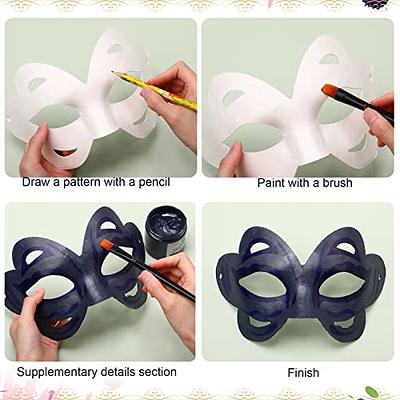 Aoriher 50 Pcs DIY Unpainted Masquerade Mask Bulk Paper Mache Mask