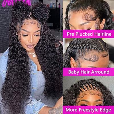 HD Lace Front Wigs Human Hair, Water Wave Lace Front Wig 13x4 Transparent  Lace Frontal Human Hair Wigs Pre Plucked With Baby Hair Virgin Curly Human