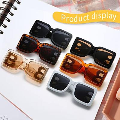 Fullgren Trendy Oversized Square Rimless Sunglasses for Women Men UV400  Metal Sun Glasses