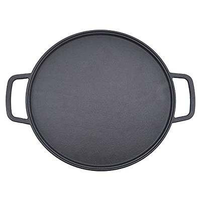 LIVINGBASICS 14-Inch Pre-Seasoned Cast Iron Pizza and Baking Pan with  Handles for oven, stove, BBQ grill, Black - LIVINGbasics®