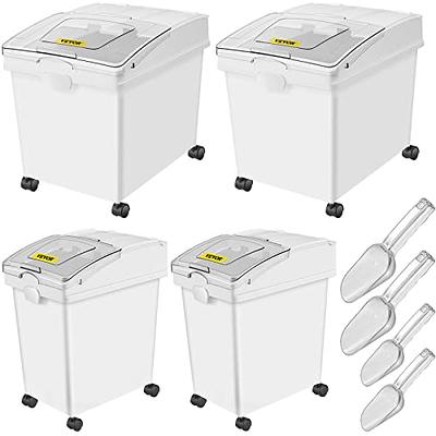 Rubbermaid Commercial ProSave Shelf-Storage Ingredient Bin with Scoop, White