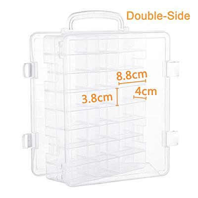 New brothread Double-Sided Storage Organizer/Box with Total 48 Adjustable  Compartments Removable Dividers for Embroidery and Sewing Threads Embroidery  Floss Needles Beads Small Crafts & Toys