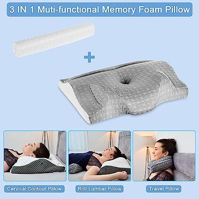 Elviros Lumbar Support Pillow for Sleeping Black