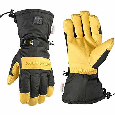 Wells Lamont Men's HydraHyde Leather Palm Winter Work Gloves, Large, Black