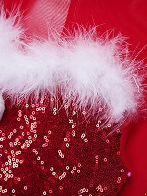 iiniim Girls Kids Faux Fur Figure Ice Skating Dress Christmas Competition  Dance Wear Costume Red A 12 Years - Yahoo Shopping